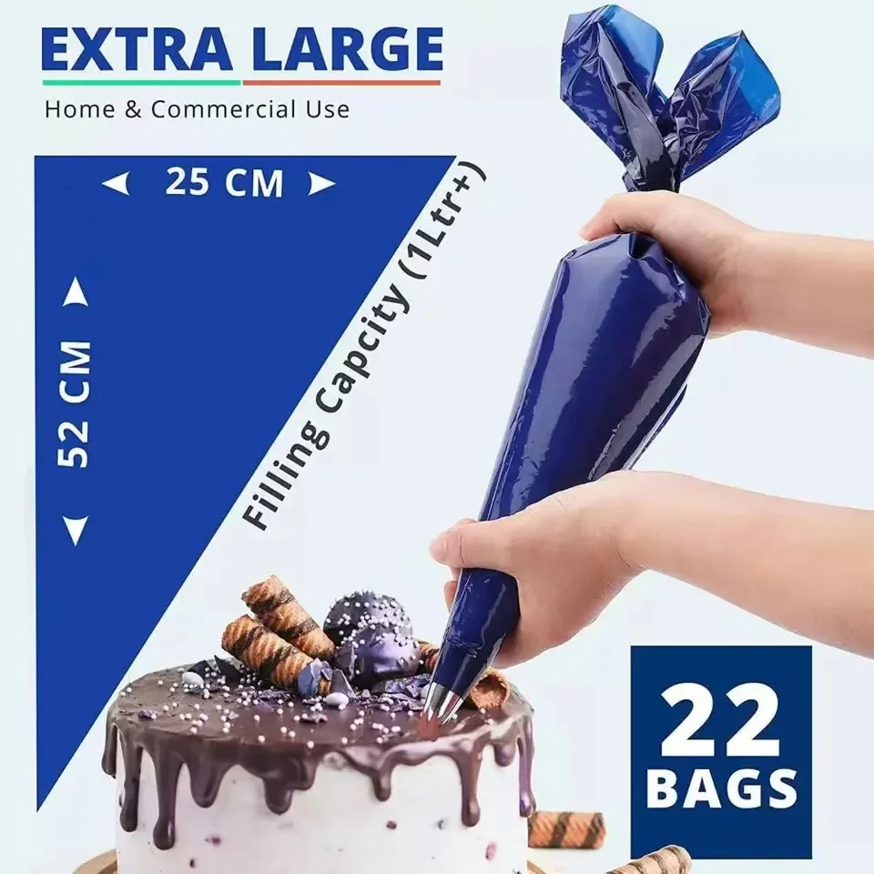 Piping Bag Disposable - 21-дюймовый кондитерский мешок, одноразовый мешок для