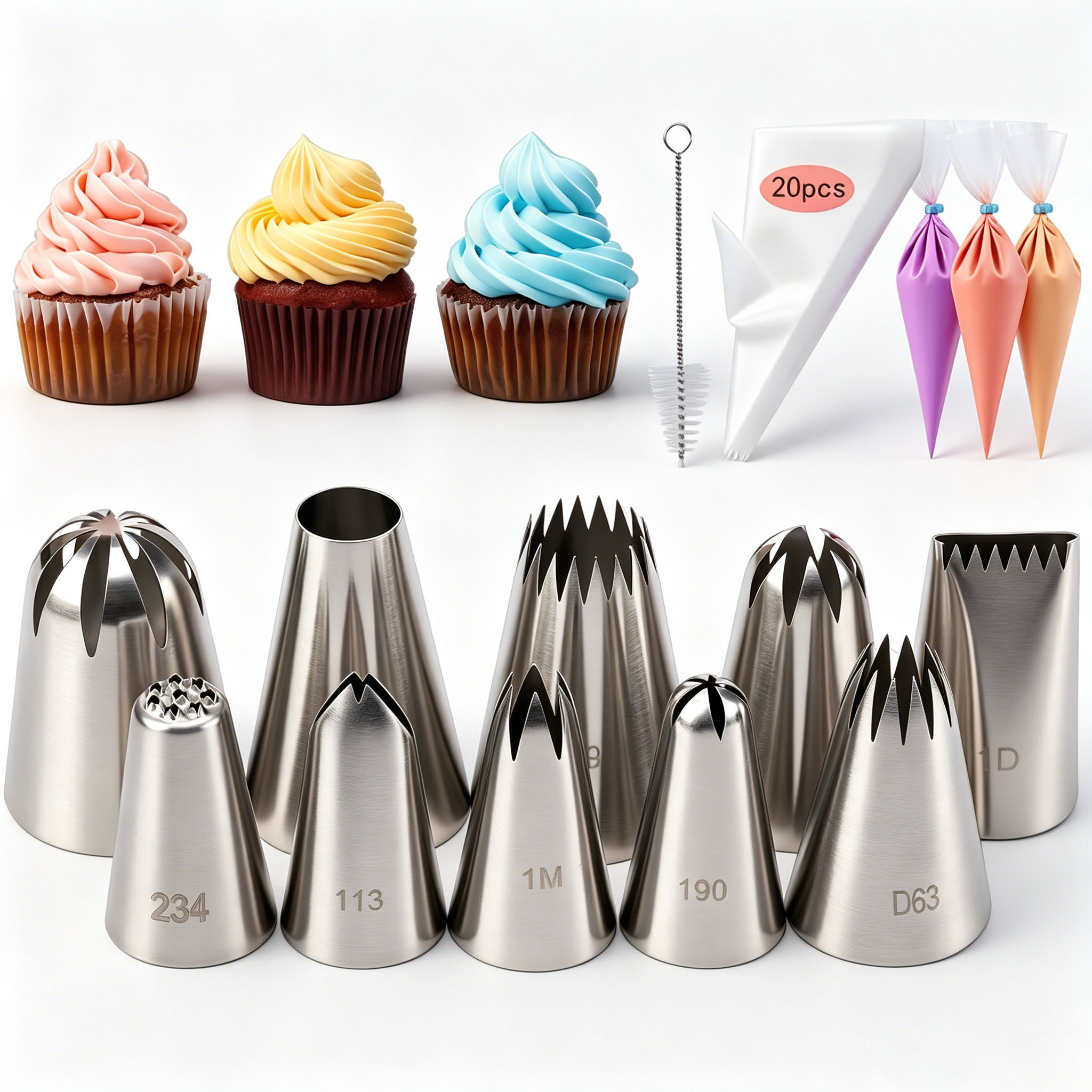 Набор из 31 насадки для украше – обзор и цена Piping Bag Disposable